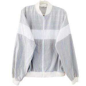 Christian Dior Mens Vintage Rainbow Color Stripe Front Zip Closure Bomber Jacket